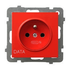 AS Gniazdo pojedyncze z uziemieniem białe GP-1GZD/m/00 DATA 