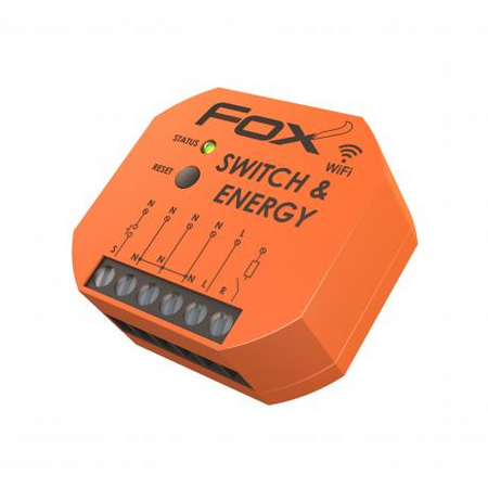 F&F FOX Przekaźnik Wi-Fi do puszki 230V SWITCH & ENERGY z funkcją kontroli parametrów sieci WI-R1S1-P