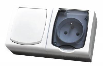 MADERA Łącznik pojedynczy+gniazdo ZH-NŁ1G/00/D