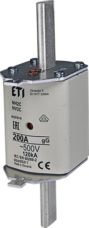 ETI Wkładka topikowa przemysłowa zwłoczna NH2/WT-2C gG 200A/500V  004185217