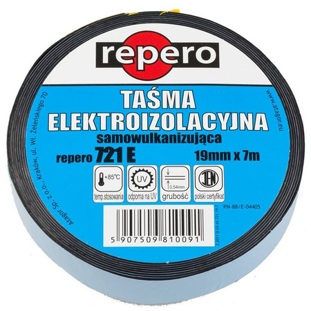 REPERO 721 E Taśma izolacyjna samowulkanizująca trójwarstwowa z przekładką 19mm x 3m; grubość: 0,54mm