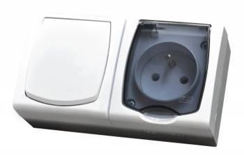 MADERA Łącznik pojedynczy+gniazdo ZH-NŁ1G/00/D