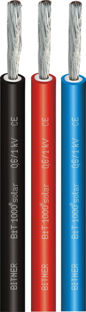 Kabel fotowoltaiczny PV jednożyłowy giętki BiT 1000® solar 1x6mm² czarny 0,6/1kV