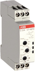 ABB Przekaźnik czasowy CT-MFD.12;Styki: 1 N/O - normalnie otwarty (SPDT) 230V AC 6A; Napięcie sterowania: 24-240V AC, 24-48V DC; Nastawa: 0,05s-100h