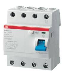 ABB Wyłącznik różnicowo-prądowy serii STANDARD F204-AC-63/0,03; 4-polowy; typ AC; I=63A; In= 30mA   2CSF204001R1630
