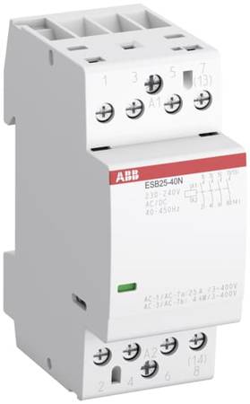 ABB Stycznik modułowy ESB25-22N-01, I=25A (AC-1/AC-7a), 9A (AC-3); U cewki=24V AC/DC; Styki: 3NO+1NC